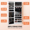 image:imageVEVOR LED Mirror Jewelry Cabinet 425inch Tall FullLength Mirror with Storage Wall MountOver the Door Jewelry Armoire Organizer with Lights Rounded Design Lockable Door with 2 Keys WhiteWhite