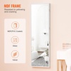 image:imageVEVOR LED Mirror Jewelry Cabinet 425inch Tall FullLength Mirror with Storage Wall MountOver the Door Jewelry Armoire Organizer with Lights Rounded Design Lockable Door with 2 Keys WhiteWhite