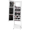 image:imageVEVOR LED Mirror Jewelry Cabinet 425inch Tall FullLength Mirror with Storage Wall MountOver the Door Jewelry Armoire Organizer with Lights Rounded Design Lockable Door with 2 Keys WhiteWhite