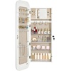 image:imageVEVOR LED Mirror Jewelry Cabinet 425inch Tall FullLength Mirror with Storage Wall MountOver the Door Jewelry Armoire Organizer with Lights Rounded Design Lockable Door with 2 Keys WhiteWhite