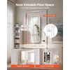 image:imageVEVOR LED Mirror Jewelry Cabinet 425inch Tall FullLength Mirror with Storage Wall MountOver the Door Jewelry Armoire Organizer with Lights Rounded Design Lockable Door with 2 Keys WhiteWhite with LED