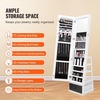 image:imageVEVOR LED Mirror Jewelry Cabinet 425inch Tall FullLength Mirror with Storage Wall MountOver the Door Jewelry Armoire Organizer with Lights Rounded Design Lockable Door with 2 Keys WhiteWhite