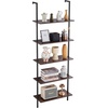 image:imageVEVOR Ladder Shelf 5Tier Bookshelf 156x118in Open WallMounted Ladder Shelf with Metal FrameStorage Rack Sundries Holder for Kitchen Bedroom Bathroom Living Room Gold WhiteBlack