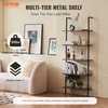 image:imageVEVOR Ladder Shelf 5Tier Bookshelf 156x118in Open WallMounted Ladder Shelf with Metal FrameStorage Rack Sundries Holder for Kitchen Bedroom Bathroom Living Room Gold WhiteBlack
