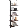 image:imageVEVOR Ladder Shelf 5Tier Bookshelf 156x118in Open WallMounted Ladder Shelf with Metal FrameStorage Rack Sundries Holder for Kitchen Bedroom Bathroom Living Room Gold WhiteBlack