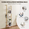 image:imageVEVOR Ladder Shelf 5Tier Bookshelf 156x118in Open WallMounted Ladder Shelf with Metal FrameStorage Rack Sundries Holder for Kitchen Bedroom Bathroom Living Room Gold WhiteGold