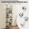 image:imageVEVOR Ladder Shelf 5Tier Bookshelf 156x118in Open WallMounted Ladder Shelf with Metal FrameStorage Rack Sundries Holder for Kitchen Bedroom Bathroom Living Room Gold WhiteBlack