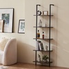 image:imageVEVOR Ladder Shelf 5Tier Bookshelf 156x118in Open WallMounted Ladder Shelf with Metal FrameStorage Rack Sundries Holder for Kitchen Bedroom Bathroom Living Room Gold WhiteBlack
