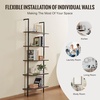 image:imageVEVOR Ladder Shelf 5Tier Bookshelf 156x118in Open WallMounted Ladder Shelf with Metal FrameStorage Rack Sundries Holder for Kitchen Bedroom Bathroom Living Room Gold WhiteBlack