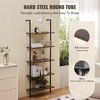 image:imageVEVOR Ladder Shelf 5Tier Bookshelf 156x118in Open WallMounted Ladder Shelf with Metal FrameStorage Rack Sundries Holder for Kitchen Bedroom Bathroom Living Room Gold WhiteBlack