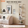 image:imageVEVOR Ladder Shelf 5Tier Bookshelf 156x118in Open WallMounted Ladder Shelf with Metal FrameStorage Rack Sundries Holder for Kitchen Bedroom Bathroom Living Room Gold WhiteGold