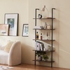 image:imageVEVOR Ladder Shelf 5Tier Bookshelf 156x118in Open WallMounted Ladder Shelf with Metal FrameStorage Rack Sundries Holder for Kitchen Bedroom Bathroom Living Room Gold WhiteBlack