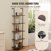 image:imageVEVOR Ladder Shelf 5Tier Bookshelf 156x118in Open WallMounted Ladder Shelf with Metal FrameStorage Rack Sundries Holder for Kitchen Bedroom Bathroom Living Room Gold WhiteBlack