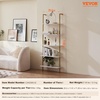 image:imageVEVOR Ladder Shelf 5Tier Bookshelf 156x118in Open WallMounted Ladder Shelf with Metal FrameStorage Rack Sundries Holder for Kitchen Bedroom Bathroom Living Room Gold WhiteGold