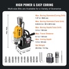 image:imageVEVOR Magnetic Drill 1450W Motor 16 in Boring Diameter 2810 lbf Portable Electric Mag Drill Press with 2 Coring Bits Variable Speed Drilling Machine for Metal Surface Home Improvement Industry11PCS