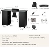 image:imageVEVOR Manicure Nail Table Mobile Nail Station with Powerful Dust Collector MDF Nail Tech Desk with 8 Lockable Wheels 3 Dust Bag amp Wrist Rest Nail Art Workstation for Home Spa Beauty SalonBlack