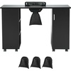 image:imageVEVOR Manicure Nail Table Mobile Nail Station with Powerful Dust Collector MDF Nail Tech Desk with 8 Lockable Wheels 3 Dust Bag amp Wrist Rest Nail Art Workstation for Home Spa Beauty SalonBlack