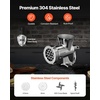image:imageVEVOR Manual Meat Grinder 304 Stainless Steel Hand Crank Meat Mincer with Steel Table Clamp Sausage Stuffer with 2 Cutting Plates amp Sausage Tube Food Grinder for Beef Chili Pork Kitchen Tabletop8Table Clamp