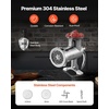 image:imageVEVOR Manual Meat Grinder 304 Stainless Steel Hand Crank Meat Mincer with Steel Table Clamp Sausage Stuffer with 2 Cutting Plates amp Sausage Tube Food Grinder for Beef Chili Pork Kitchen Tabletop10Table Clamp