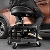 image:imageVEVOR Mechanic Stool Dual Storage Trays Rolling Stool and Garage Stool with Adjustable Height 236295 inSoft Waterproof Cushion 360 Swivel Casters 330 LBS Capacity Heavy DutyBlack