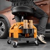 image:imageVEVOR Mechanic Stool Dual Storage Trays Rolling Stool and Garage Stool with Adjustable Height 236295 inSoft Waterproof Cushion 360 Swivel Casters 330 LBS Capacity Heavy DutyYellow