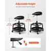 image:imageVEVOR Mechanic Stool Dual Storage Trays Rolling Stool and Garage Stool with Adjustable Height 236295 inSoft Waterproof Cushion 360 Swivel Casters 330 LBS Capacity Heavy DutyBlack