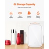image:imageVEVOR Mini Fridge for Bedroom 6L Luxury Cosmetic Fridges  LED Light amp HD Mirror ACDC Portable Mini Fridge for Car Dorm Office Compact Personal Fridge for Beauty Face Mask Beverage Chill White
