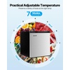 image:imageVEVOR Mini Fridge with Freezer 16 CuFt Compact Refrigerator wMicron Freezer Zone 7Modes Adjust Temp Energy Efficient Small Fridges Reversible Door Low Noise for Bedroom Dorm Office BlackBrushed Stainless