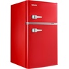 image:imageVEVOR Mini Fridge with Freezer 32 CuFt Dual Zone Compact Refrigerator 3 Modes Adjustable Temp Energy Efficient Small Fridge Reversible Door Low Noise for Bedroom Dorm Brushed StainlessRetro Red