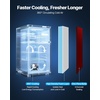 image:imageVEVOR Mini Fridge with Freezer 32 CuFt Dual Zone Compact Refrigerator 3 Modes Adjustable Temp Energy Efficient Small Fridge Reversible Door Low Noise for Bedroom Dorm Brushed StainlessRetro Red