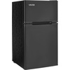 image:imageVEVOR Mini Fridge with Freezer 32 CuFt Dual Zone Compact Refrigerator 3 Modes Adjustable Temp Energy Efficient Small Fridge Reversible Door Low Noise for Bedroom Dorm Brushed StainlessBlack