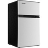 image:imageVEVOR Mini Fridge with Freezer 32 CuFt Dual Zone Compact Refrigerator 3 Modes Adjustable Temp Energy Efficient Small Fridge Reversible Door Low Noise for Bedroom Dorm Brushed StainlessBrushed Stainless