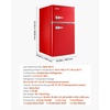 image:imageVEVOR Mini Fridge with Freezer 32 CuFt Dual Zone Compact Refrigerator 3 Modes Adjustable Temp Energy Efficient Small Fridge Reversible Door Low Noise for Bedroom Dorm Brushed StainlessRetro Red