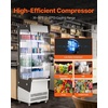 image:imageVEVOR Open Air Merchandiser 3Tier Shelving Commercial Refrigerator Grab and Go Display Cooler Refrigerator with Air Curtain 4 Swivel Wheels LED Light for Restaurants Stores Office 78cuft78 cuft