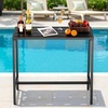 image:imageVEVOR Outdoor Bar Table 47 x 15 in Patio Bar Table Waterproof Top amp Sturdy Metal Frame Rectangle Counter Height Dining Tables Outdoor Furniture for Balcony Yard Hot Tub Poolside IndoorRectangle