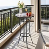 image:imageVEVOR Outdoor Bar Table 47 x 15 in Patio Bar Table Waterproof Top amp Sturdy Metal Frame Rectangle Counter Height Dining Tables Outdoor Furniture for Balcony Yard Hot Tub Poolside IndoorRound