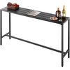 image:imageVEVOR Outdoor Bar Table 47 x 15 in Patio Bar Table Waterproof Top amp Sturdy Metal Frame Rectangle Counter Height Dining Tables Outdoor Furniture for Balcony Yard Hot Tub Poolside IndoorRectangle