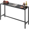 image:imageVEVOR Outdoor Bar Table 47 x 15 in Patio Bar Table Waterproof Top amp Sturdy Metal Frame Rectangle Counter Height Dining Tables Outdoor Furniture for Balcony Yard Hot Tub Poolside IndoorRectangle