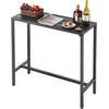 image:imageVEVOR Outdoor Bar Table 47 x 15 in Patio Bar Table Waterproof Top amp Sturdy Metal Frame Rectangle Counter Height Dining Tables Outdoor Furniture for Balcony Yard Hot Tub Poolside IndoorRectangle