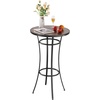 image:imageVEVOR Outdoor Bar Table 47 x 15 in Patio Bar Table Waterproof Top amp Sturdy Metal Frame Rectangle Counter Height Dining Tables Outdoor Furniture for Balcony Yard Hot Tub Poolside IndoorRound