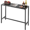 image:imageVEVOR Outdoor Bar Table 47 x 15 in Patio Bar Table Waterproof Top amp Sturdy Metal Frame Rectangle Counter Height Dining Tables Outdoor Furniture for Balcony Yard Hot Tub Poolside IndoorRectangle