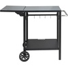 image:imageVEVOR Outdoor Grill Dining Cart with DoubleShelf BBQ Movable Food Prep Table Multifunctional Foldable Iron Table Top Portable Modular Carts for Pizza Oven Worktable with 2 Wheels Carry HandleIron Table Top