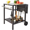 image:imageVEVOR Outdoor Grill Dining Cart with DoubleShelf BBQ Movable Food Prep Table Multifunctional Foldable Iron Table Top Portable Modular Carts for Pizza Oven Worktable with 2 Wheels Carry HandleIron Table Top