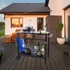 image:imageVEVOR Outdoor Grill Dining Cart with DoubleShelf BBQ Movable Food Prep Table Multifunctional Foldable Iron Table Top Portable Modular Carts for Pizza Oven Worktable with 2 Wheels Carry HandleIron Table Top