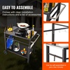 image:imageVEVOR Outdoor Grill Dining Cart with DoubleShelf BBQ Movable Food Prep Table Multifunctional Foldable Iron Table Top Portable Modular Carts for Pizza Oven Worktable with 2 Wheels Carry HandleIron Table Top