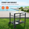 image:imageVEVOR Outdoor Grill Dining Cart with DoubleShelf BBQ Movable Food Prep Table Multifunctional Foldable Iron Table Top Portable Modular Carts for Pizza Oven Worktable with 2 Wheels Carry HandleIron Table Top