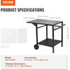 image:imageVEVOR Outdoor Grill Dining Cart with DoubleShelf BBQ Movable Food Prep Table Multifunctional Foldable Iron Table Top Portable Modular Carts for Pizza Oven Worktable with 2 Wheels Carry HandleIron Table Top