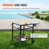 image:imageVEVOR Outdoor Grill Dining Cart with DoubleShelf BBQ Movable Food Prep Table Multifunctional Foldable Iron Table Top Portable Modular Carts for Pizza Oven Worktable with 2 Wheels Carry HandleIron Table Top
