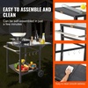 image:imageVEVOR Outdoor Grill Dining Cart with DoubleShelf BBQ Movable Food Prep Table Multifunctional Foldable Iron Table Top Portable Modular Carts for Pizza Oven Worktable with 2 Wheels Carry HandleIron Table Top