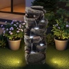 image:imageVEVOR Outdoor Water Fountain 365 in Height Fountain and Waterfall 2Tier Floor Standing Rock Base Style Fiberglass and Resin Fountains with Pump for Outdoor Indoor Garden Home Patio amp BackyardIron Brown
